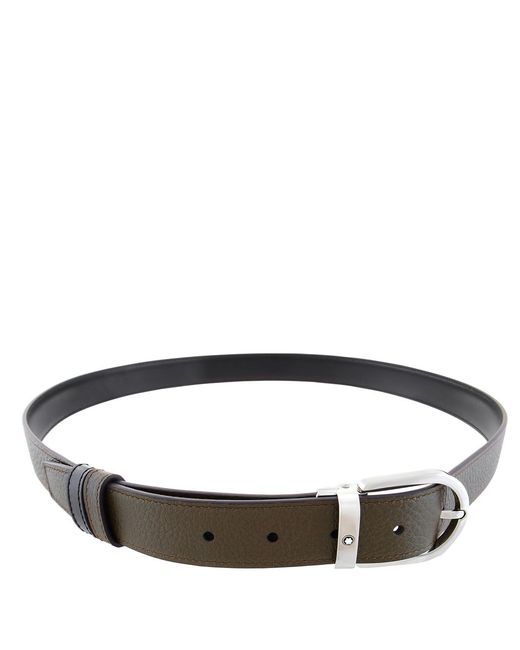 Montblanc Black Horseshoe 30Mm Reversible Leather Belt for men