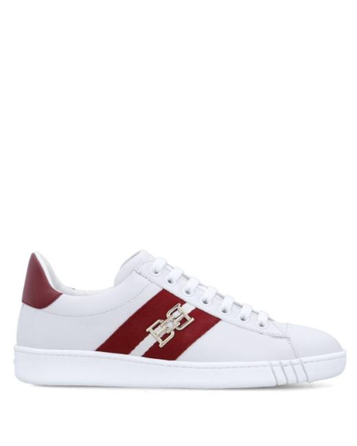 Bally Red Wiky Leather Low-Top Sneakers, Brand Size 39.5 Us