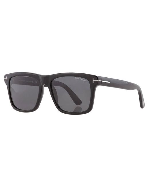 Tom Ford Black Buckley Smoke Square Sunglasses Ft0906-n 01a 58 for men
