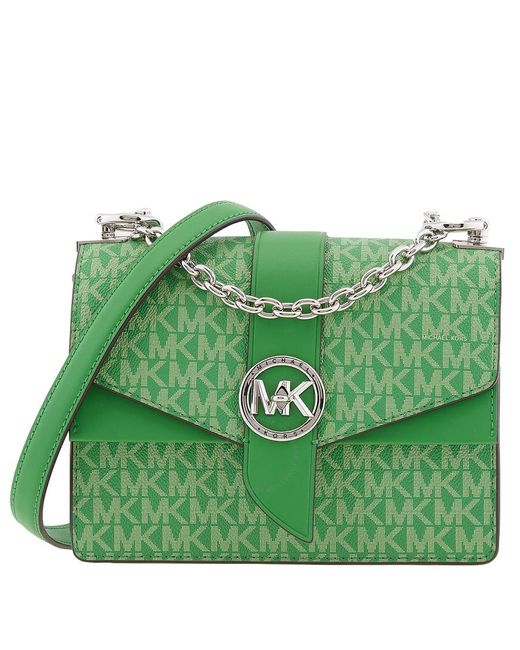 Michael Kors Greenwich Small Logo And Leather Crossbody Bag