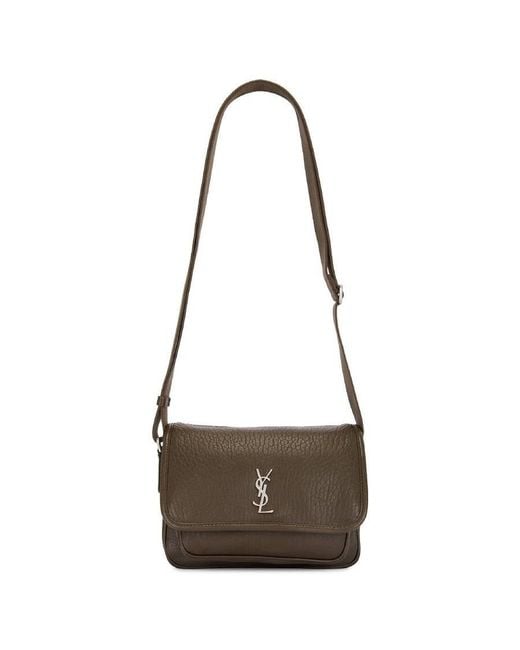 Saint Laurent Brown Small Niki Grained Lambskin Messenger for men
