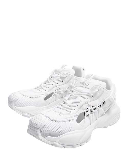 Versace White Greca-Patterned Mercury Sneakers for men