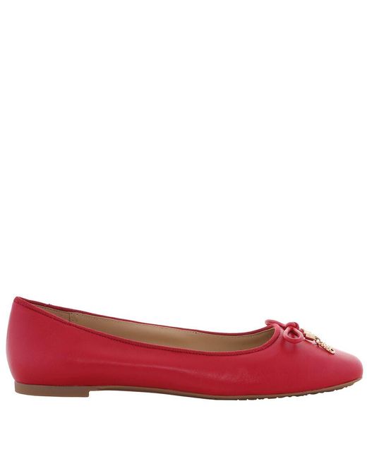 Michael Kors Red Nori Leather Ballet Flats