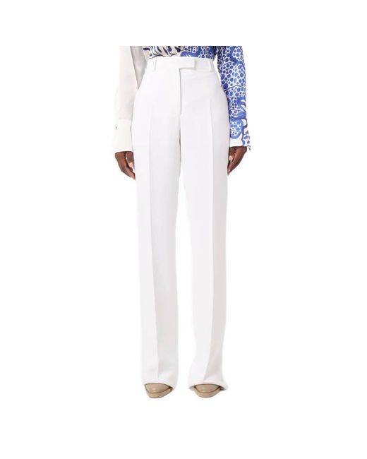 Ferragamo White Ferragamo Tailored Wool Sport Trousers
