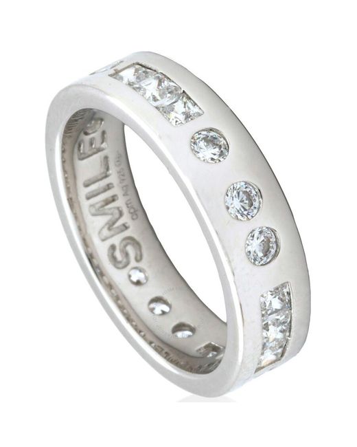 Apm Monaco Metallic Ladies Smile Morse Code Ring