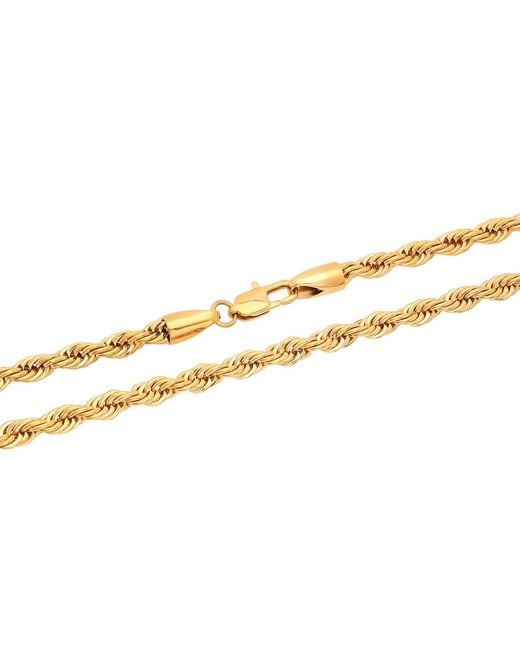 Robert Alton Metallic Finish Stainless Steel Rope Link Chain 5Mm for men