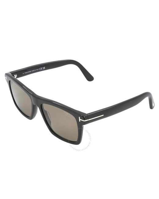 Tom Ford Gray Buckley Polarized Roviex Square Sunglasses Ft0906 01h 56 for men