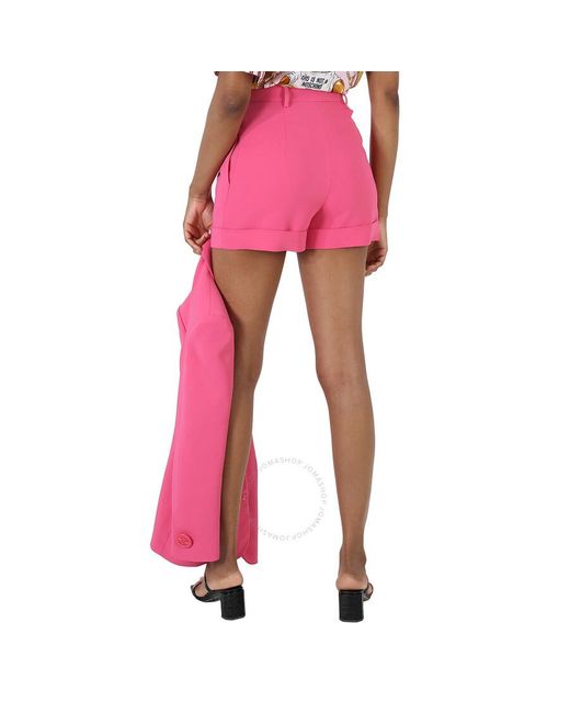 Moschino Pink Fuschia Turn-up Brim Tailored Shorts