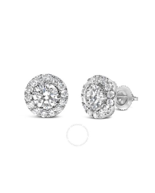 Haus of Brilliance Metallic 14K 3.0 Cttw Lab-Grown Diamond Hidden Halo Stud Earrings