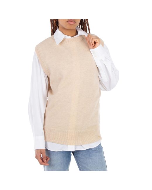 Anine Bing Natural Ladies Ivory Ronan Knit Vest