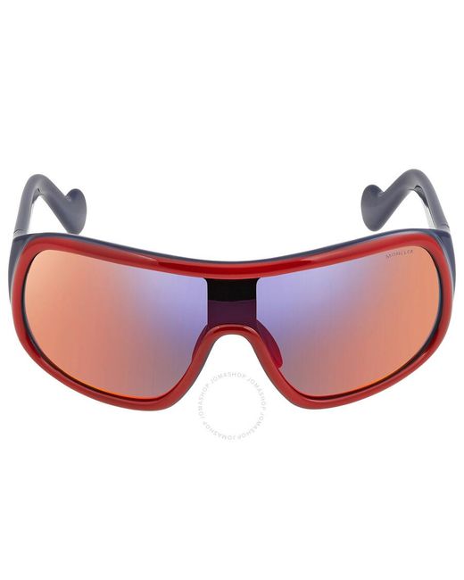 Moncler Red Multicolor Shield Sunglasses Ml0048 68c 00