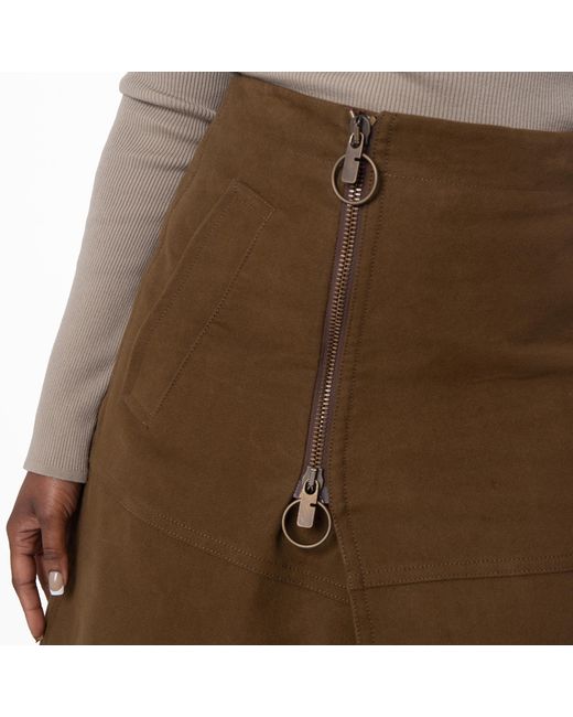 Burberry Brown A Line High Waist Cotton Midi Skirt, Brand Size 4 (Us