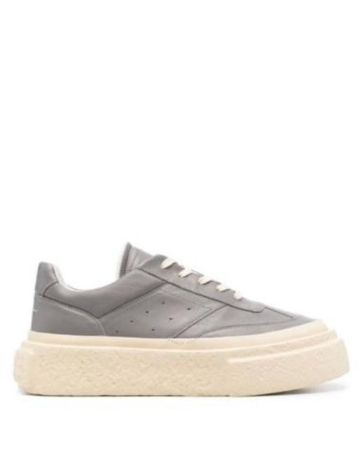 MM6 by Maison Martin Margiela Gray Gambetta Chunky Leather Sneakers, Brand Size 40 Us for men