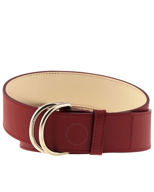 Burberry Red Double D-ring Colorblock Leather Belt