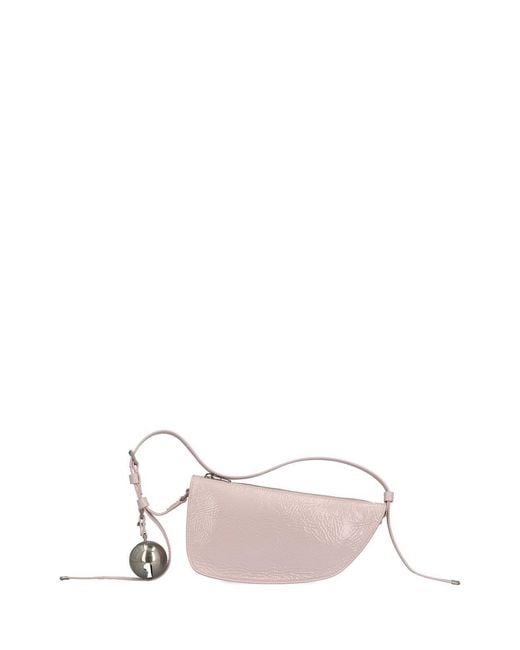 Burberry Pink Mini Shield Bell-Charm Shoulder Bag