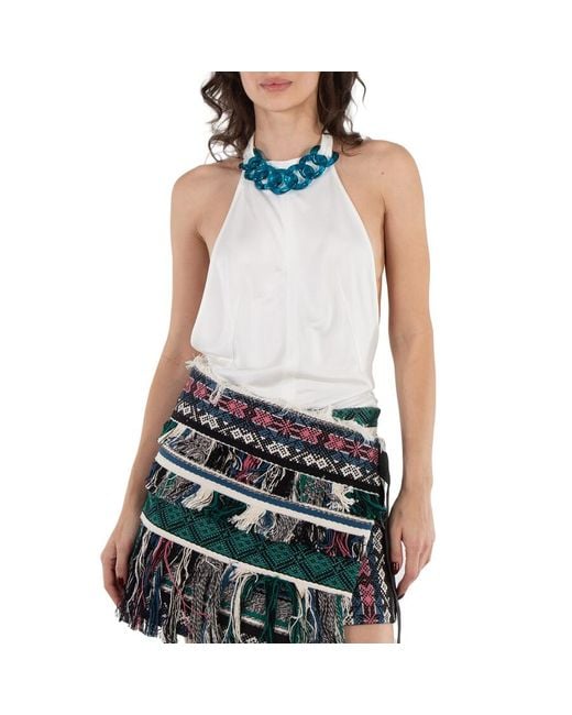 J.W. Anderson Black Jw Anderson Ladies Off Chain-Link Halterneck Top