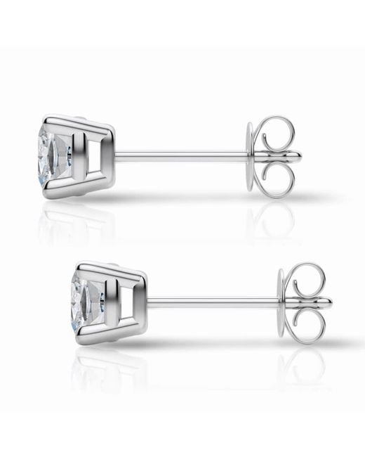 Tresorra Metallic 14K Cushion Cut Earth Mined Diamond Stud Earrings