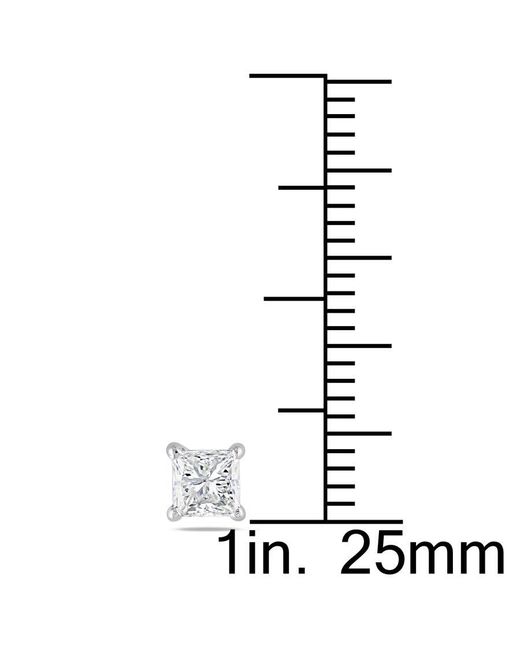 Amour Metallic 3/4 Ct Tw Princess Cut Diamond Stud Earrings
