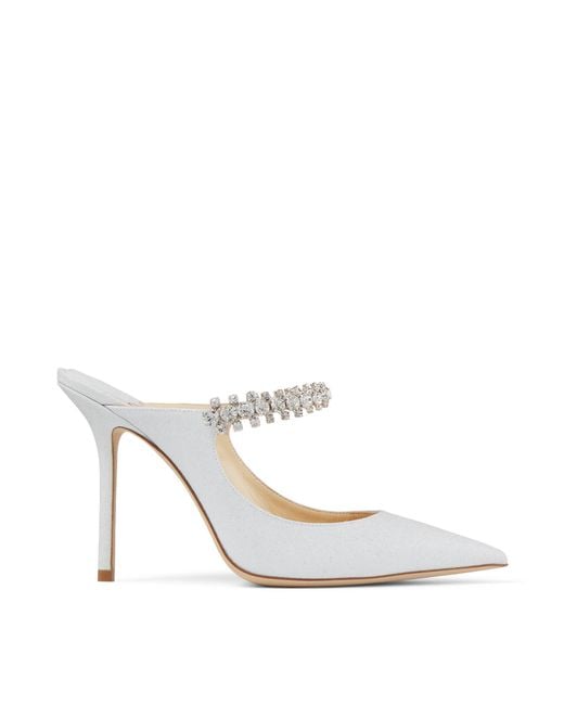 Jimmy Choo White Bing 100Mm Mule Heels, Brand Size 34 Us