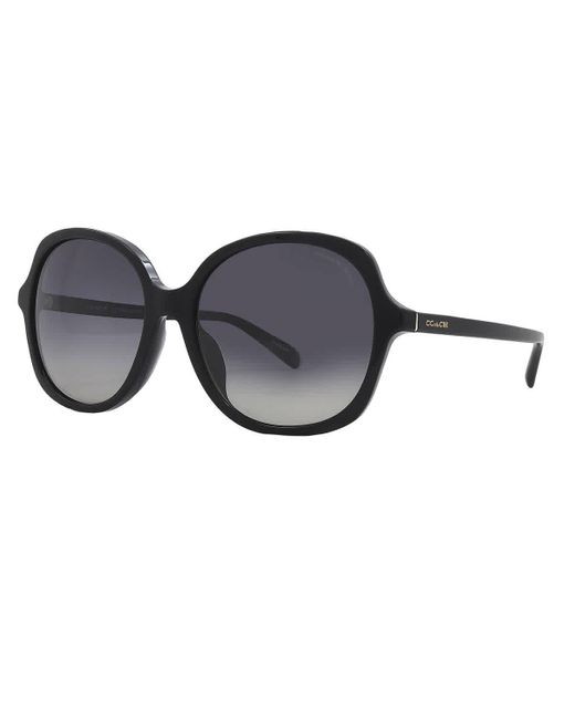 COACH Black Grey Gradient Square Sunglasses Hc8360u 5002t3 57