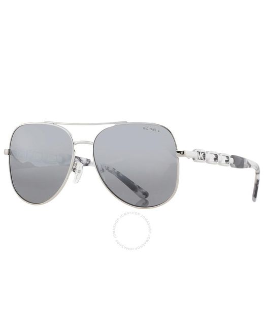 Michael Kors Silver Gray Gradient Square Sunglasses Mk112111538858