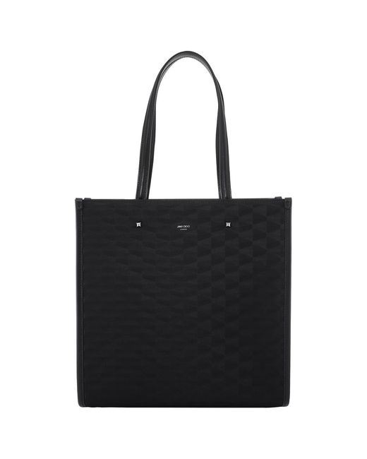 Jimmy Choo Black North-South Jacquard Tote Bag for men