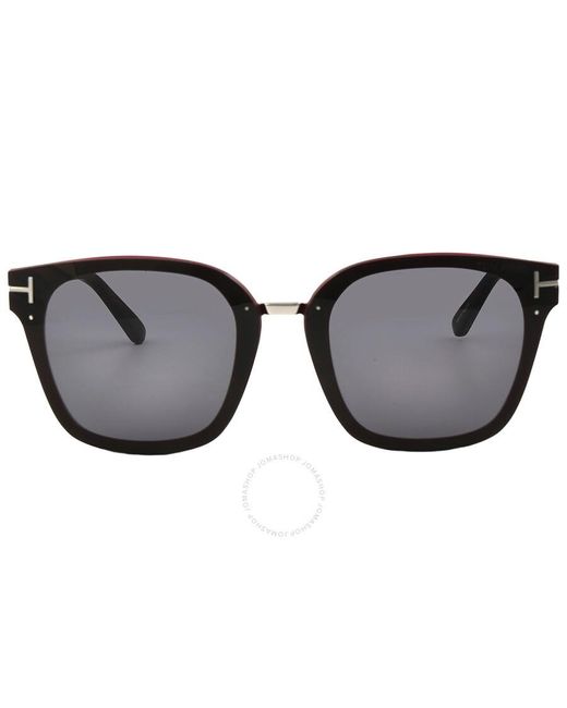 Tom Ford Black Philippa Smoke Square Sunglasses