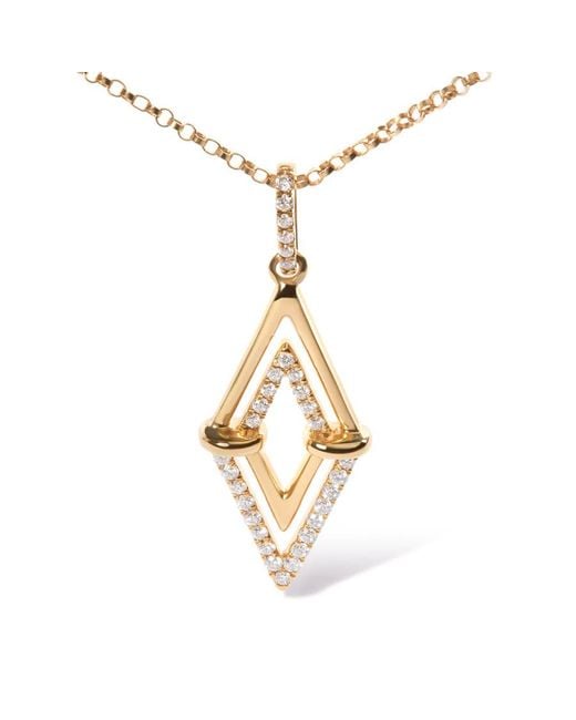 Haus of Brilliance Metallic 14K 1/4 Cttw Diamond Double Triangle Geometric 18" Pendant Necklace (G-H Si1-Si2