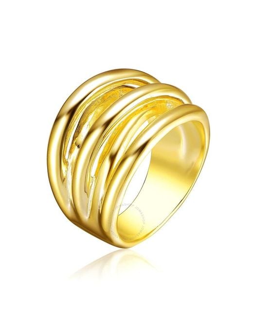 Rachel Glauber Metallic Gold Plated Modern Ring