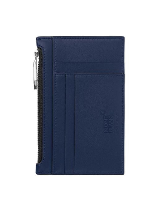 Montblanc Blue Meisterstuck Geometric Leather Wallet