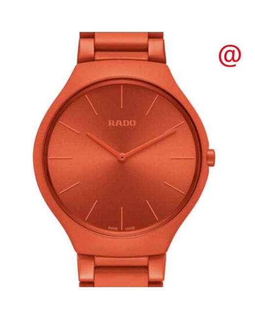 Rado Red True Thinline Quartz Dial Watch for men