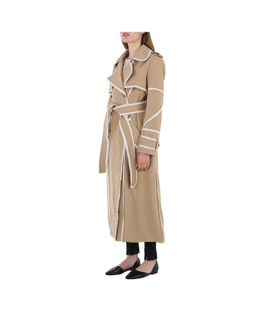Chloé Natural Scallop-trim Belted Trench Coat