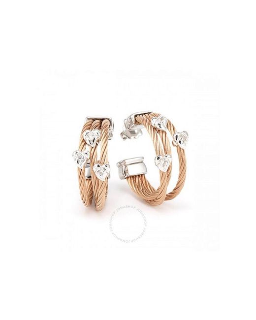 Charriol White Malia Stainless Steel Pvd Cable Earring