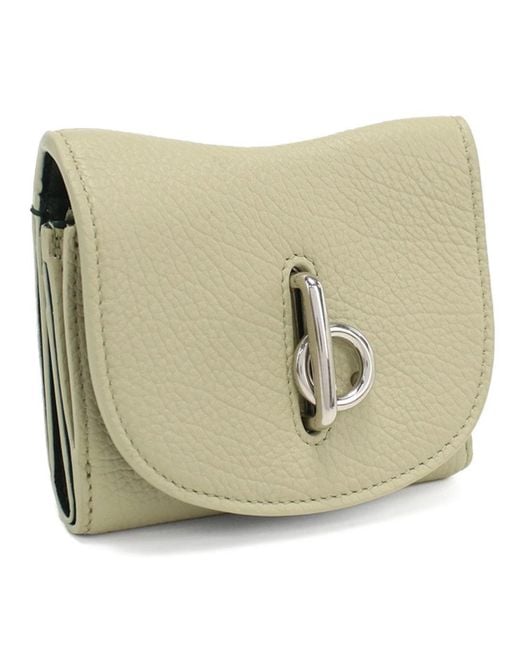 Burberry White Rocking Horse Compact Leather Wallet