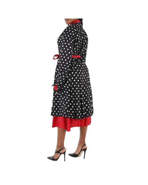 Balenciaga Black Reversible Belted Polka Dot Dress, Brand Size F34 (Us