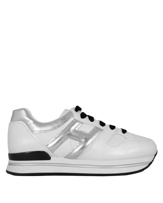 Hogan White H222 Lace-up Leather Sneakers