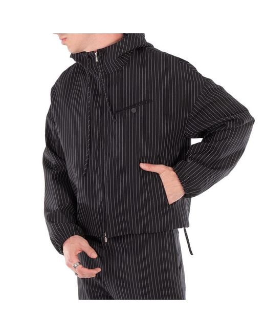 Ferragamo Black Ferragamo Drawstring Hooded Jacket for men