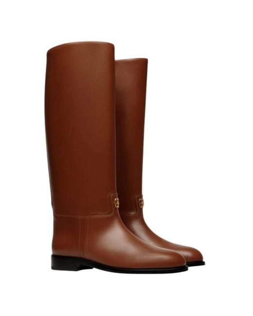 Bally Brown Huntington Long Leather Boots, Brand Size 39 Us