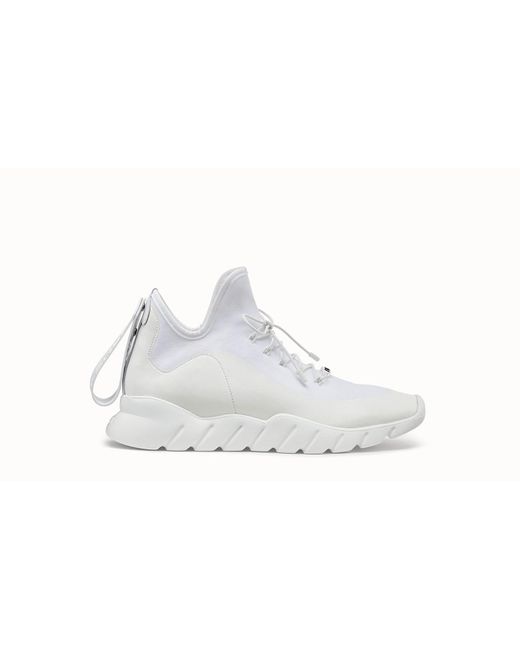 Fendi Mens Italian Luxury Shoes Sneaker Show White Fd Runway Elastic Sneaker for men