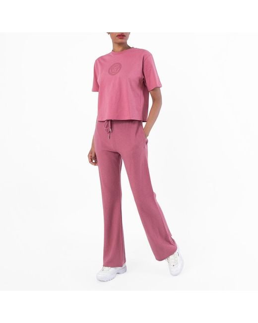 Versace Pink Wool-Blend Flared Towel Pants, Brand Size 38 Us