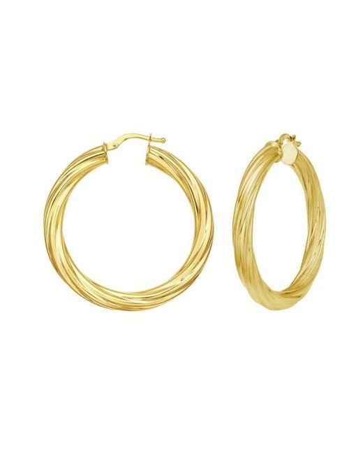 Tresorra Metallic 14K Full Twist Large Hoop Earrings