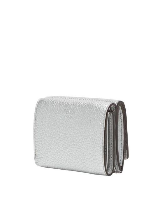 Fendi Gray Argento/Palladio Ladies Peekaboo Micro Tri-Fold Wallet