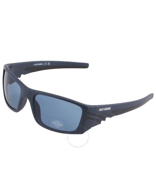 Harley Davidson Blue Wrap Sunglasses Hd0142v 91v 60 for men