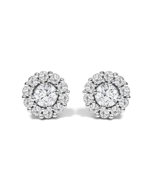 Haus of Brilliance Metallic 10K 1 1/2 Cttw Lab Grown Diamond Halo Stud Earrings