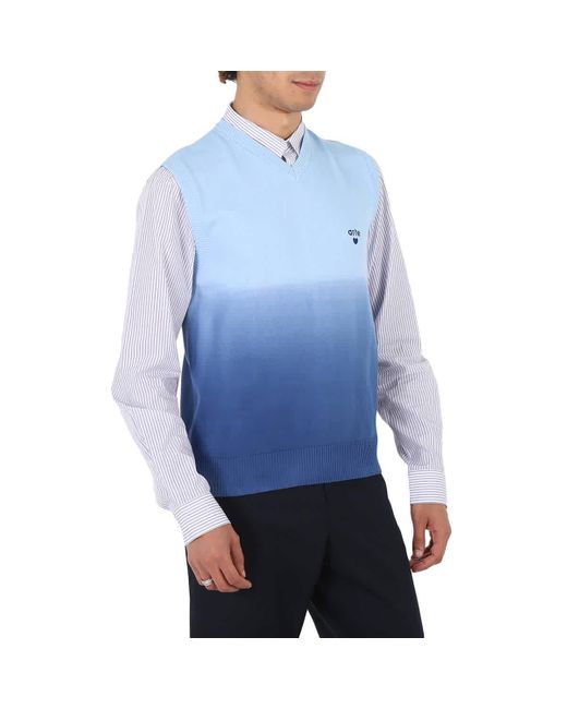 Arte' Blue Degrade Knit Vest for men
