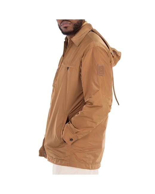 Ferragamo Brown Detachable Hood Long Sleeve Jacket for men
