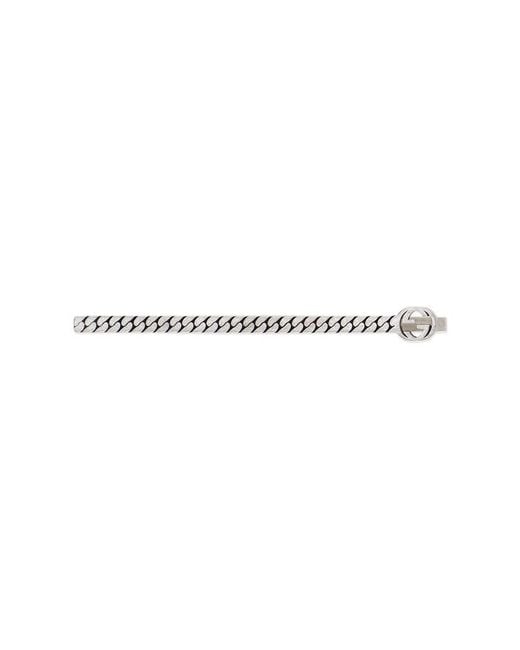 Gucci White Tone Tie Bar for men