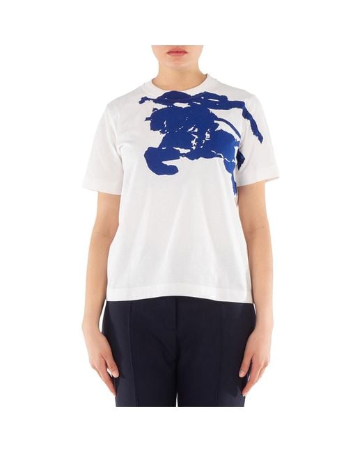 Burberry Blue Short Sleeve Equestrian Knight Cotton T-Shirt