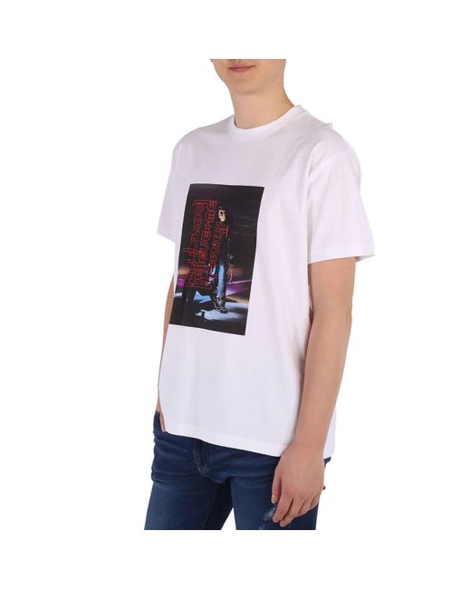 Burberry White Photo Print Cotton T-shirt for men