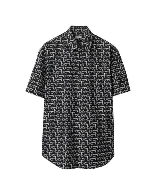 Burberry Black Monogram B Print Cotton Shirt for men